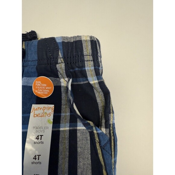 Toddler Boys Shorts Jumping Beans Elastic Drawstring Waistband Plaid Sz 4T New - Picture 4 of 11